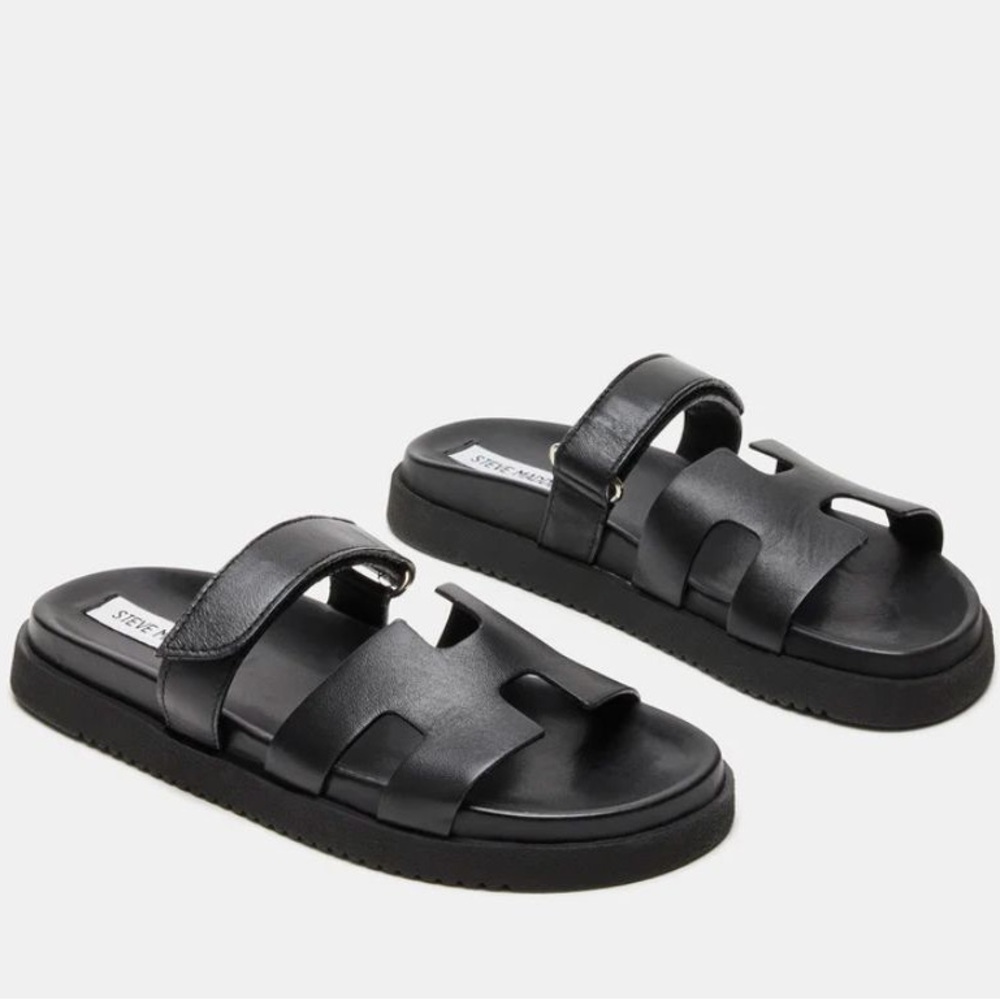 NWT Steve Maden Mayven Black Leather size 8.5 in the box